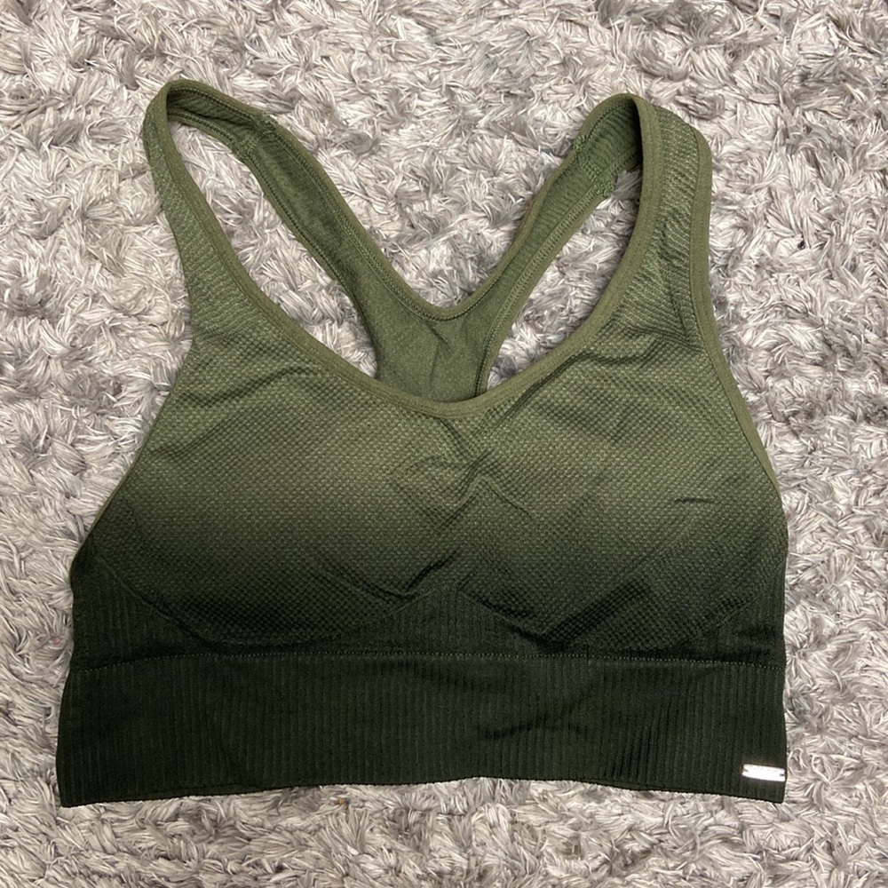 PINK Seamless Sports Bra ~ Green Ombre